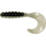 Big Bite Baits Fat Grub Curl Tail Grub, 6, 2in, Black &amp; Silver, FG2-12