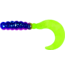 Big Bite Baits Fat Grub Curl Tail Grub, 10, 2in, Pink Blue Sparkle Chartreuse, FG2-40