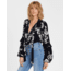 Billabong Birds Eye Floral Print Long Sleeve Top - Womens, Black, Medium, J523SBBI-BLK-M