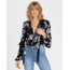 Billabong Birds Eye Floral Print Long Sleeve Top - Womens, Black, Medium, J523SBBI-BLK-M