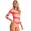 Billabong Tanlines Mock Neck Bodysuit - Womens, Samba, Medium, XR031BTA-sam-M