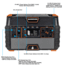 Blackfire-Klein Outdoors Portable Power Station 1500W, Black/Orange, PAC1000