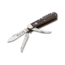 Boker Jager Gold Quadro Folding Knife, 3.375in, Saw, Gutting Blade and Corkscrew, Walnut Handles, Leather Sheath, 110646