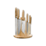 Boker USA 6pc Brava Knife Set w/Block X50CrMoV15 Steel Blade,Olive Wood Handle 130483SET