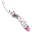 Brighten Blades Brighten Blades HOPE Liner Lock Knife Pink Aluminum 2.6" Satin, Pink/White, 8Cr13MoV, adult, BHQ-137055