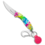 Brighten Blades Brighten Blades PEACE Keychain Frame Lock Knife Rainbow Aluminum 1.7" Satin, Blue/Pink/Yellow, Stainless Steel, adult, BHQ-138657