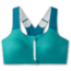Brooks Dare Zip Run Bra 2.0 - Womens, Nile Green/Lagoon/Light Mint, 34DE, 350083369.034DE