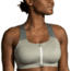Brooks Dare Zip Run Bra 2.0 - Womens, Pebble/Dark Pebble/Cool Mint, 36DE, 350083326.036DE