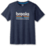 Brooks Distance Short Sleeve 2.0 - Mens, Htr Navy/BR Track Stripe, XXL, 211453496.045