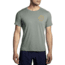 Brooks Distance Short Sleeve 2.0 - Mens, Pebble/Run Happy Track, S, 211453359.025