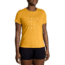Brooks Distance Short Sleeve 2.0 - Womens, Htr Sun Glow/Run Icons, XS, 221614899.020