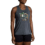 Brooks Distance Tank 2.0 - Womens, Htr Asphalt/Run Lucky, L, 221606040.035