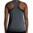 Brooks Distance Tank 2.0 - Womens, Htr Asphalt/Run Lucky, L, 221606040.035