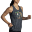 Brooks Distance Tank 2.0 - Womens, Htr Asphalt/Run Lucky, L, 221606040.035