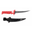 Bubba Tapered Flex Spine Fillet Knife, 7in, Stainless Steel, Serrated, Red Handle, 1213884