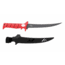 Bubba Tapered Flex Spine Filltet Knife, 9in, Stainless Steel, Serrated, Red Handle, 1213885