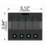 Bulldog Winch 4-Switch Panel w/ Lighted Breakers, Black, 20266