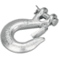 Bulldog Winch Hook, 1/4in w/ Clasp G70, Alloy Steel, Zinc Plated, Silver, 20119