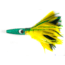 C&amp;H Lures Wahoo Whacker Feather Trolling Lure, 10in, Dolphin Feather Skirt, CH-WF05