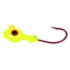 Calcutta 3-D Eye Grub Head, 1/4 oz, Chartreuse Glow/Red Hook, 7/Pack, CUJG14-7-10G
