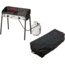 Camp Chef Expedition 2X Stove, 2 x 30000 BTU/hr Burners, Stainless/Black, with Black, Roller Bag, Black, RCB60