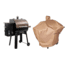 Camp Chef SmokePro SG 24 Wi-Fi Pellet Grill, Black/Bronze, with Tan Patio Cover, PCPG24L