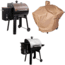 Camp Chef Smokepro Xt Pellet Grill, Bronze, with Tan Patio Cover, PCPG24L, and Blanket for 24in Pellet Grills, Grey, PG24BLKL