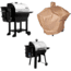Camp Chef Woodwind Wi-Fi 24 Pellet Grill, Stainless/Black, with Tan Patio Cover, PCPG24L, and Blanket for 24in Pellet Grills, Grey, PG24BLKL