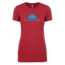 CampSaver Logo T-Shirt - Women's, Scarlet/Teal Logo, Extra Small, CVC 6610-SCRT-TL-XS