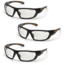 Carhartt Carbondale Safety Glasses, Clear Lens w/ Black/Tan Frame, Pack of 3