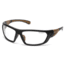 Carhartt Carbondale Safety Glasses w/Clear Lens, Black/Tan, CHB210DCC