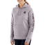 Carhartt Clarksburg Sleeve Logo Hooded Sweatshirt - Womens, Gull Gray Heather, Large, 102791-E16-REG-L