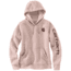 Carhartt Clarksburg Sleeve Logo Hooded Sweatshirt - Womens, Rose Smoke Heather, Large, 102791-P01-REG-L
