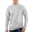 Carhartt Force Cotton Delmont Long Sleeve T-Shirt for Mens, Heather Gray, Extra Large/Regular 100393-034-REG-XL