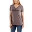 Carhartt Lockhart Graphic Scrpt Logo Short Sleeve V-neck T-shirt - Womens, Sparrow Nep, L-REG 103078-552-REG-L