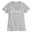 Carhartt Lockhart Graphic Scrpt Logo Short Sleeve V-neck T-shirt - Womens, Heather Gray, REG-L 103079-034-REG-L
