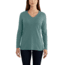 Carhartt Lockhart Long Sleeve V-neck T-shirt - Womens, Elm Heather, XXL-REG 102761-354-REG-XXL