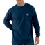 Carhartt Long Sleeve Workwear Pocket T-Shirt - Mens-Navy-Large