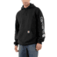 Carhartt Midweight Signature Sleeve Logo Swtsh Hdd-Mens, Black, 4XLarge, Tall, K288-BLK-TLL-4XL