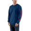 Carhartt Signature Sleeve Logo Long Sleeve T-Shirt for Mens, Dark Cobalt Blue/Red, Small/Regular K231-471-REG-SML