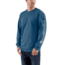 Carhartt Signature Sleeve Logo Long Sleeve T-Shirt for Mens, Stream Blue, Extra Large/Regular K231-984-REG-XLG