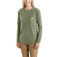 Carhartt Wk126 Workwear Pocket Long Sleeve Tshirt - Womens, Olivine Heather, Extra Small, 103244-G01-REG-XS