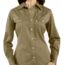 Work Wash Twill Snap Front Shirt - Womens-Dark Khaki-Small