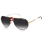 Carrera 1033/S Sunglasses, Gold Red Frame, Grey Shaded Lens, 716736298559