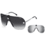 Carrera CA Epica II Sunglasses, Palladium Frame, Grey Shaded Lens, 716736298757