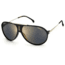 Carrera Hot65 Sunglasses, Black Gold Frame, Grey Gold Mirror Lens, 716736372150