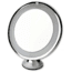 Carson 2x Round Lighted Mirror W/Suction Cup Base, 5 in, Silver, MI-20
