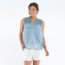 Carve Designs Allison Sleeveless Top, Womens, Chambray, XS, TTVS73-710-XS