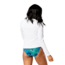 Carve Designs Lake Sunshirt - Womens, White w. Water Shimmer Pull, Small, RGLS13-119-SM