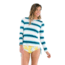 Carve Designs Riviera Rashguard, Womens, Playa Stripe with Gold Palms, XS, RGOL33-407-XS